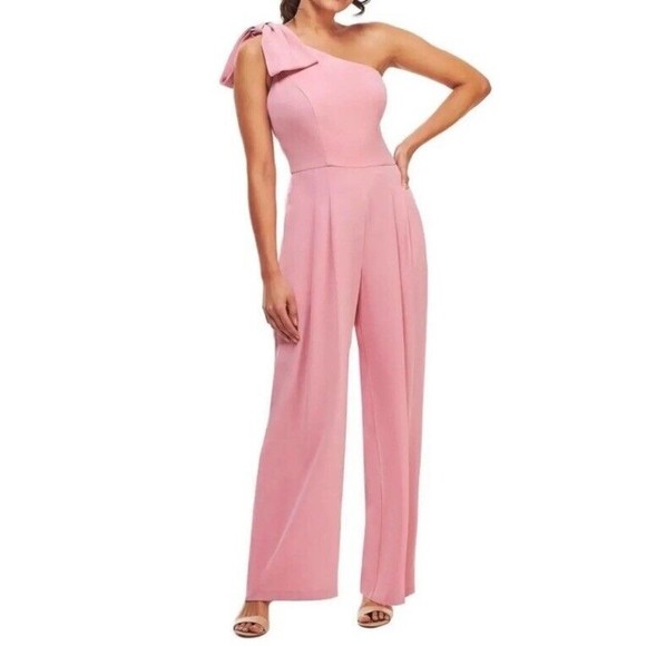 GAL MEETS GLAM The Sylvia Jumpsuit One-Shoulder Wedding Party Formal Size 6 NWT - Picture 2 of 9